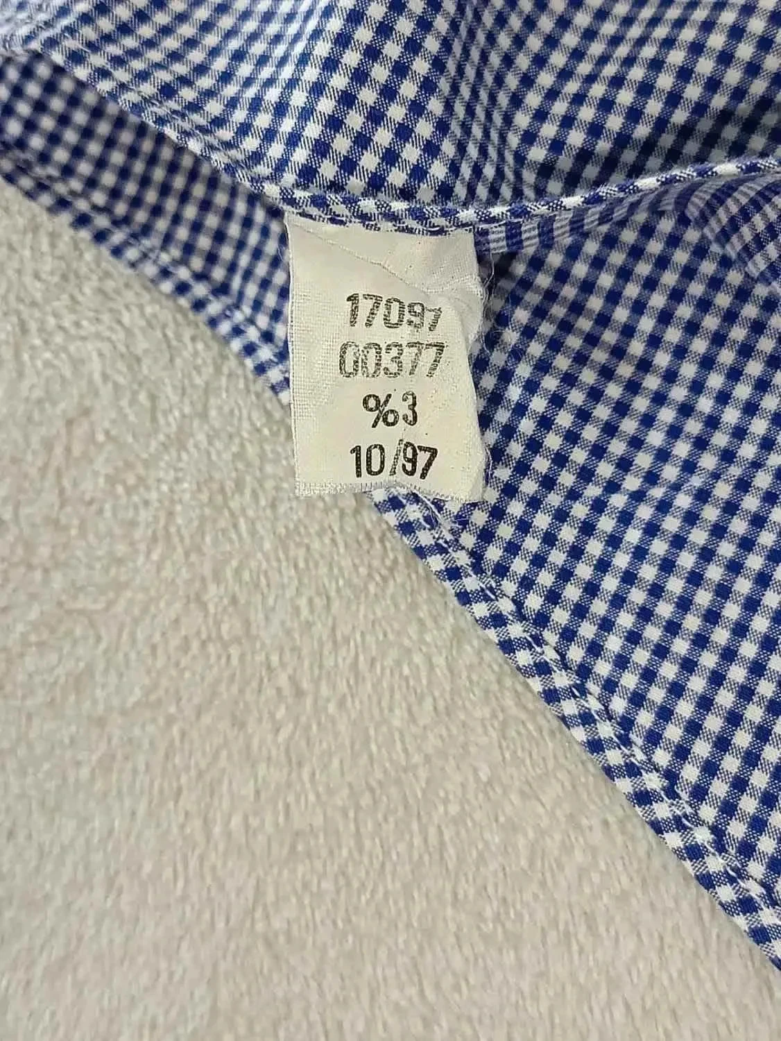 Vintage Tommy Hilfiger blue and white checkered shirt Size 16 1/2 35 – photo 11
